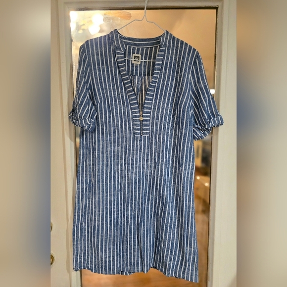 Anne Klein Dresses & Skirts - Anne Klein Chambray Zip Up Shift Dress Sz 10